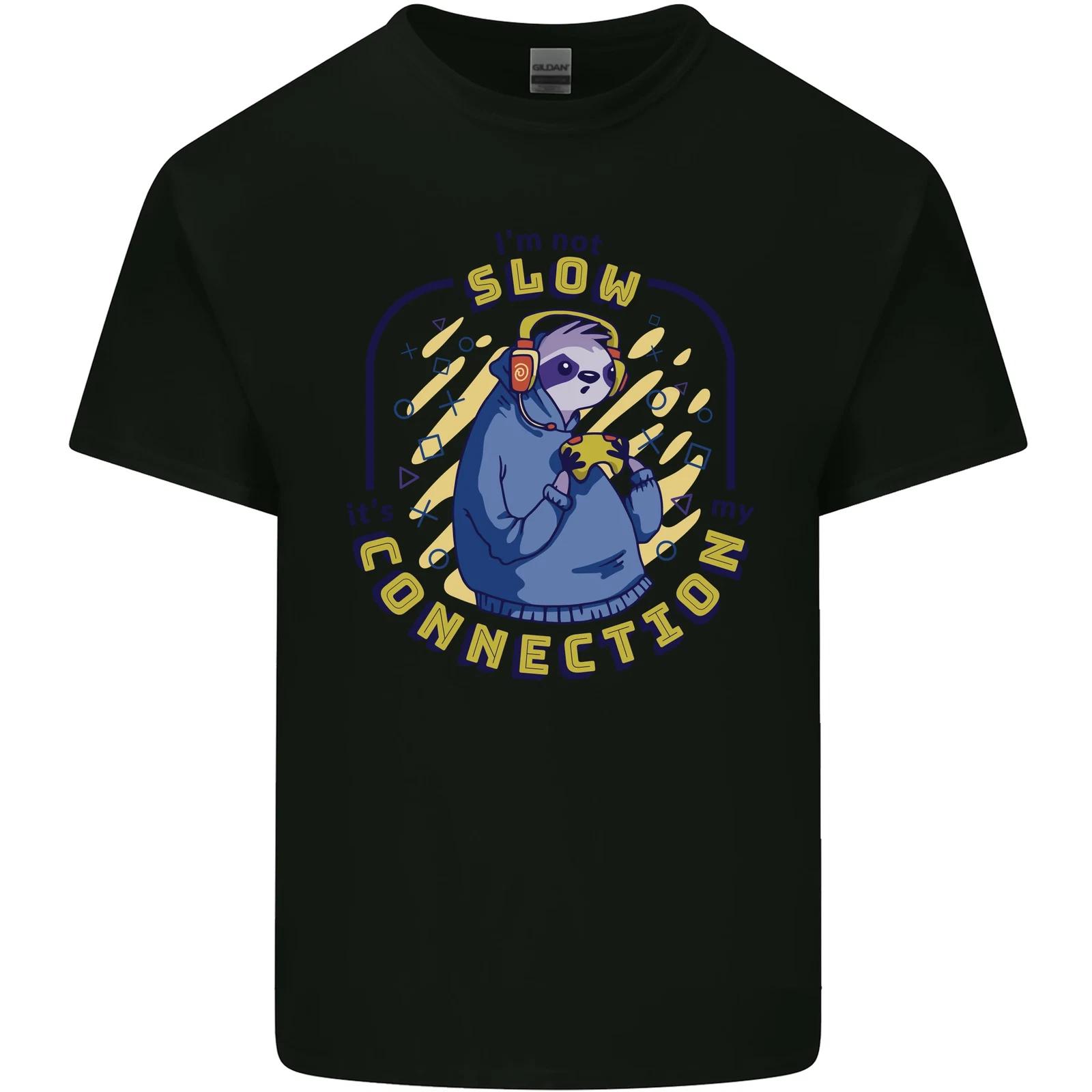 

Sloth Im Not Slow Funny Gaming Gamer Kids T-Shirt Childrens L