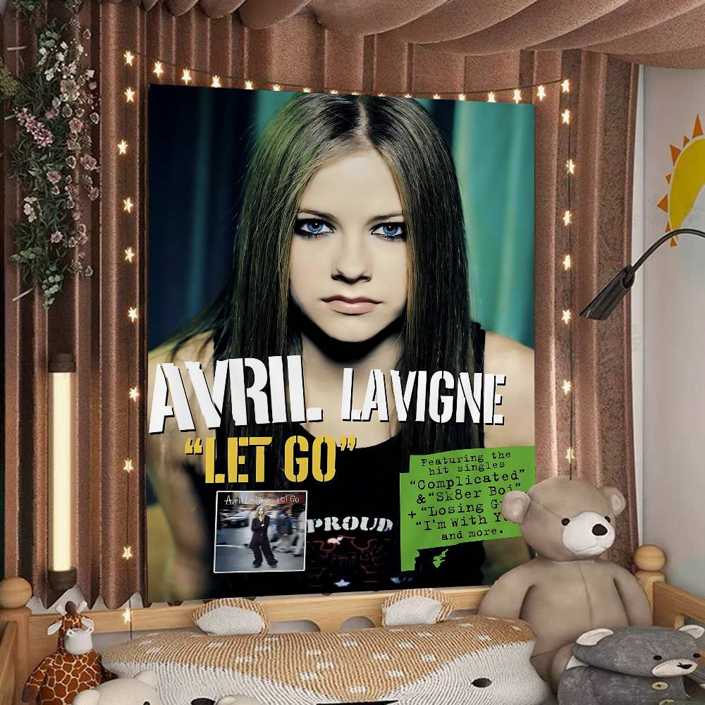 Arazzo da Parete Avril Lavigne The Black Star Tour 2012 Live in Concerto Decorazione Nostalgica per Stanza per Fan di Musica Pop Punk dei Primi Anni 2000