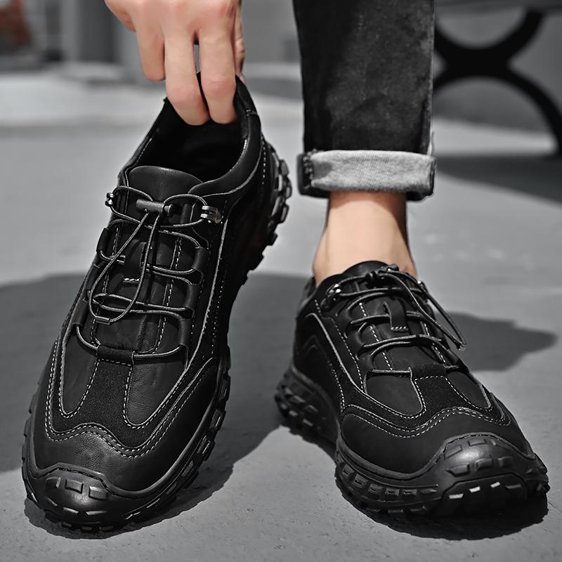 British Leather Shoes Leather Men's Casual Single Shoes Handmade Shoes Stitched Casual Leather Shoes Outdoor Fashion Men Flats