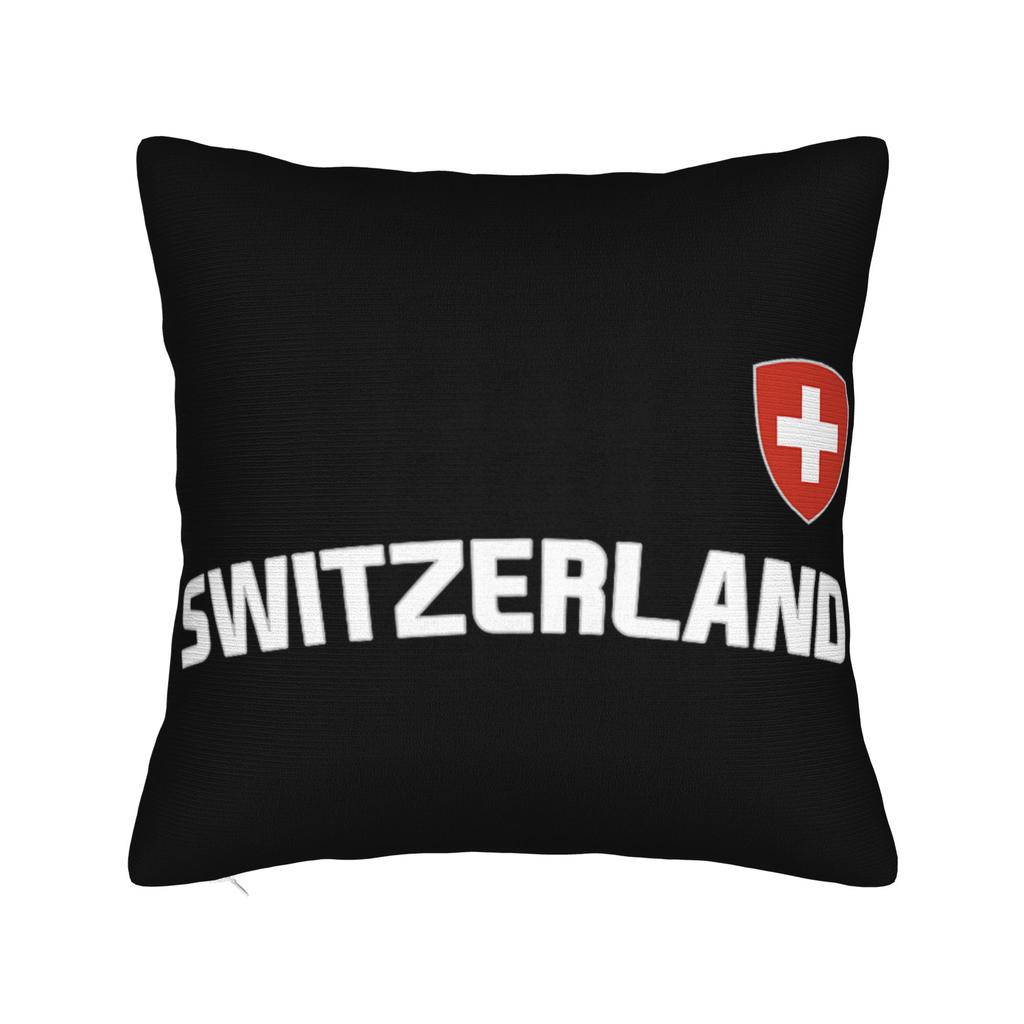 Schweizisk Schweiz Flag Pyntepudebetræk Tilbehør Printet Pudebetræk Dekorativt Pudebetræk Hjem Flerstørrelse