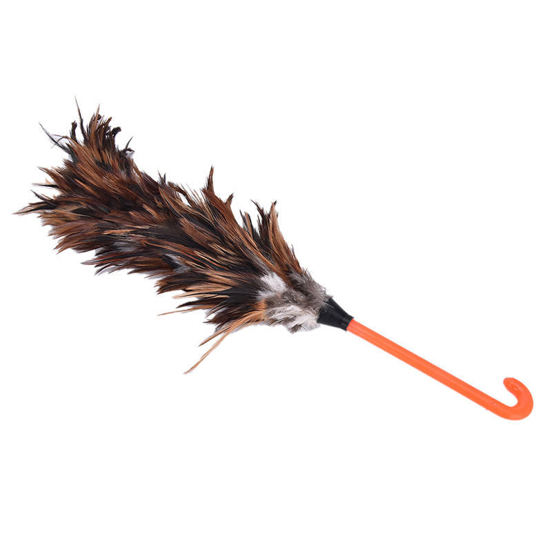 Feather Fur Brush Duster Dust Cleaning Tool Plastic Hooked Handle 45Cm