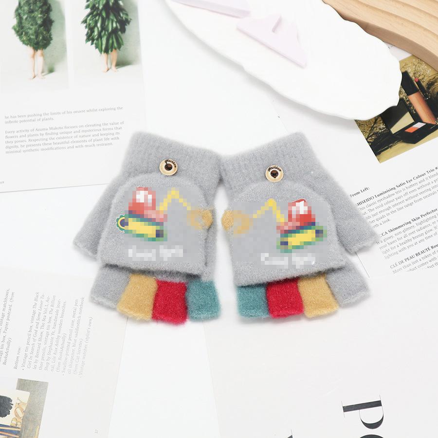 Kids' Winter Fingerless Flip-Top Writing Gloves – Warm Half-Finger Gloves for Boys & Girls