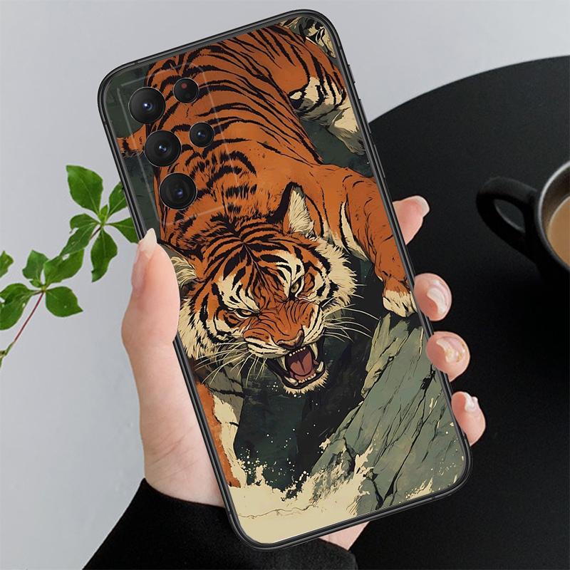 Handyhülle für Samsung A55 A16 A56 A36 A35 A15 A53 A54 A33 A34 A25 A05S A52 A52S A14 A26 A71 Tiger Kunst