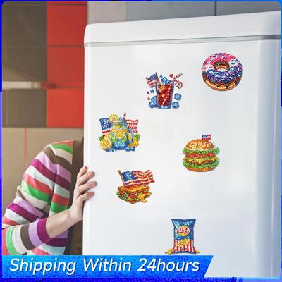 6Pcs Diamond Painting Magnets DIY Diamond Art Refrigerator Magnets Diamond Art Magnets DIY Art Crafts for Adults Beginners
