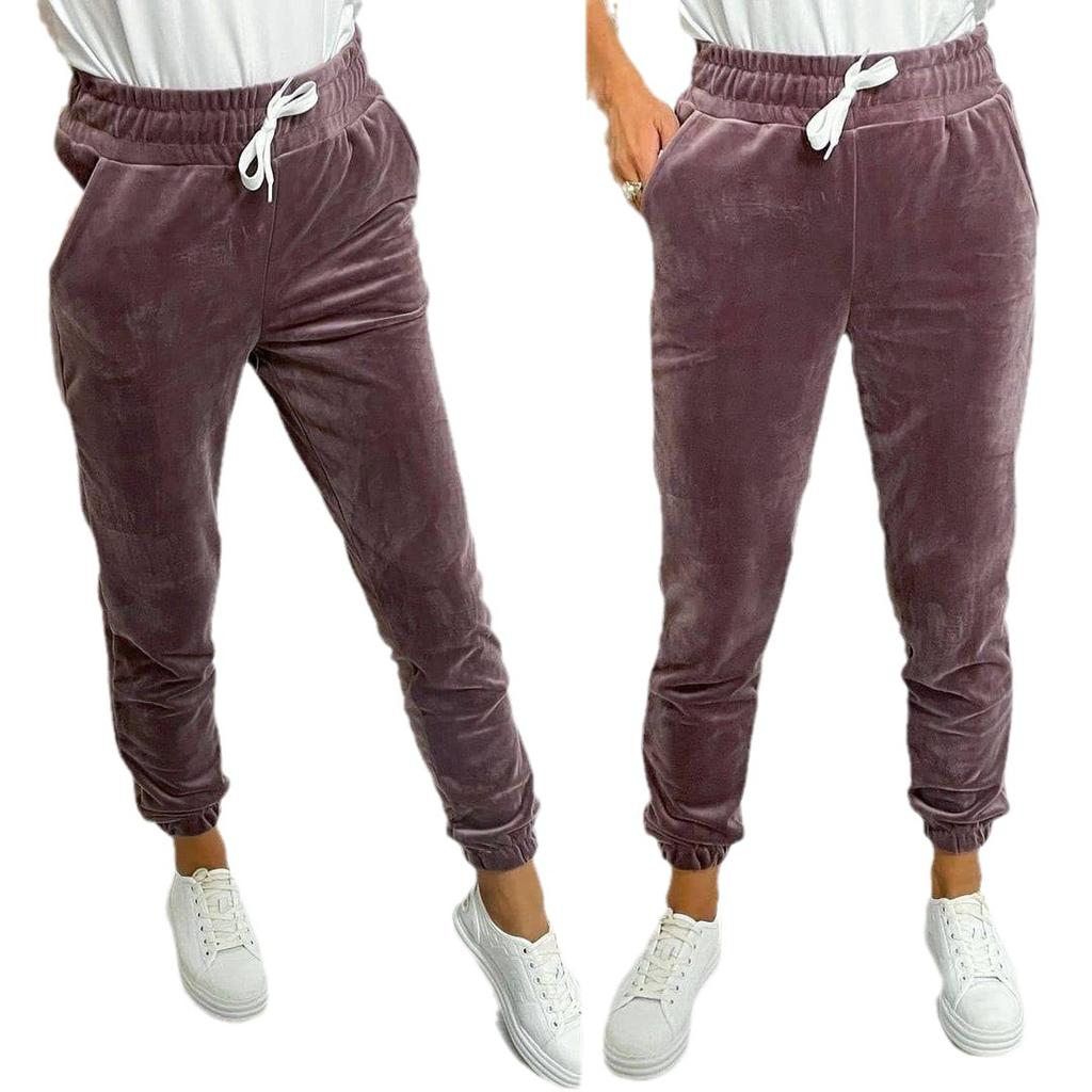 Women's Casual Pants with Elastic Waistband and Lace-up, Suitable for All Occasions