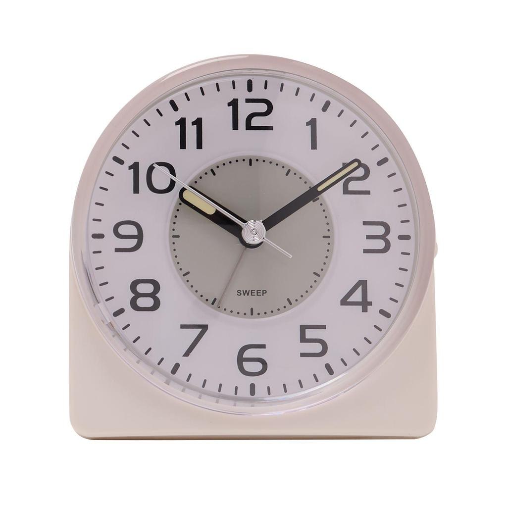 Hometime Silent Sweep Round Face Blinking Light Alarm Clock - White