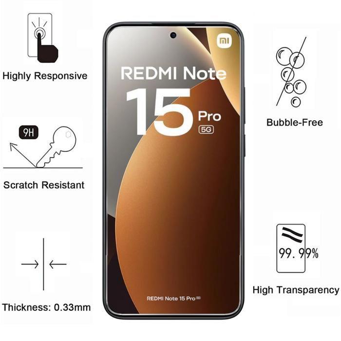 Szkło Hartowane do Xiaomi Redmi Note 15 PRO 5G i Ochrona Aparatu [Zestaw 2 szt.] Folia Szklana Ochronna Phonillico®