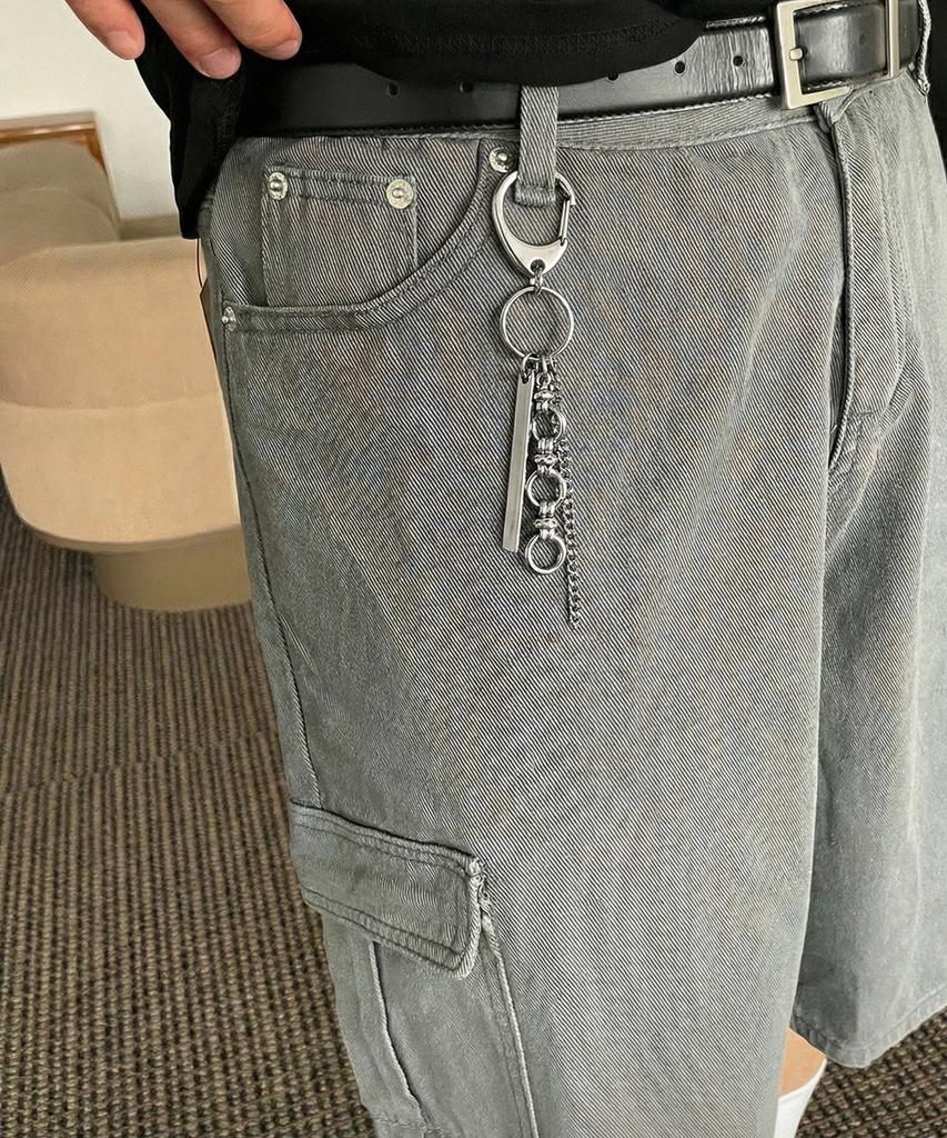 BASSCLEF Pants Chain Key Ring Surgical Steel Clef St Key Ring