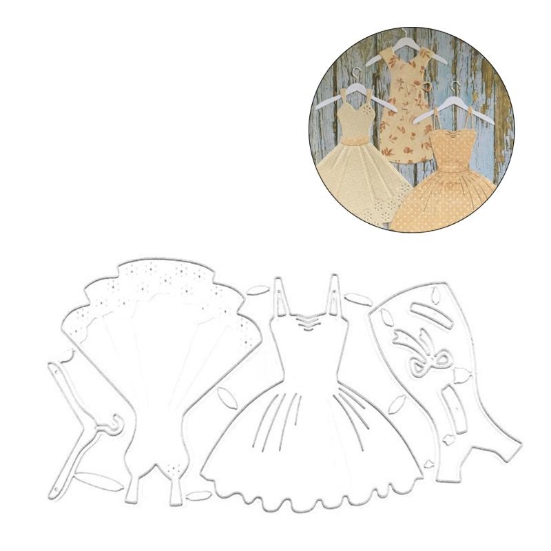 Women Dress Die-Cuts Lady Dress Frame Metal Cutting Dies for DIY Embossing Scrapbooking Paper Cards-Photo Making-Decor