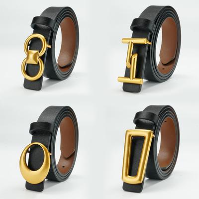 Belt Women'S Dress Smooth Buckle Women'S Belt Skirt Decorative Women'S Belt Double-Sided Use Versatile Thin Belt Women'S