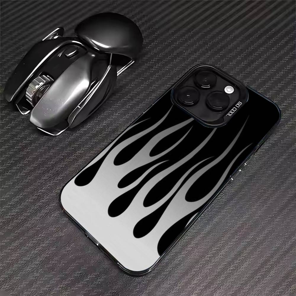 Creative Fashion Flame Phone Case For iPhone 17 16 15 14 13 12 11 Pro Max XS Max 7 8 Plus Shockproof Silicone Matte Cover