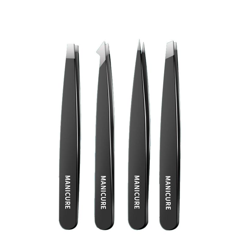 Precision Stainless Steel Tweezers For Eyebrow Hair Facial Hair Removal, Splinter, Blackhead Slant Tip Angle Tip Pointed Tip