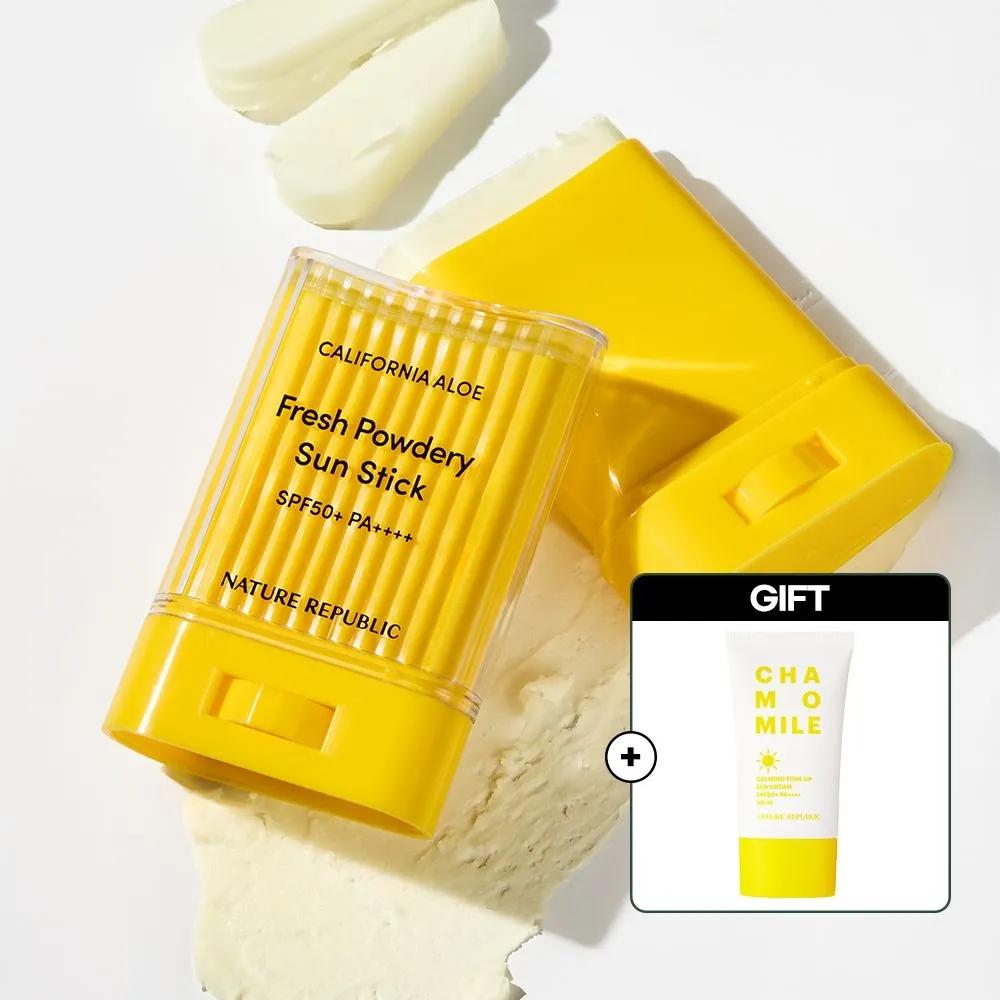 1+1 Waterproof Nature Republic California Aloe Soft Sun Stick 24g (SPF50+ PA++++) + Free Tone-Up Sun Cream 50ml