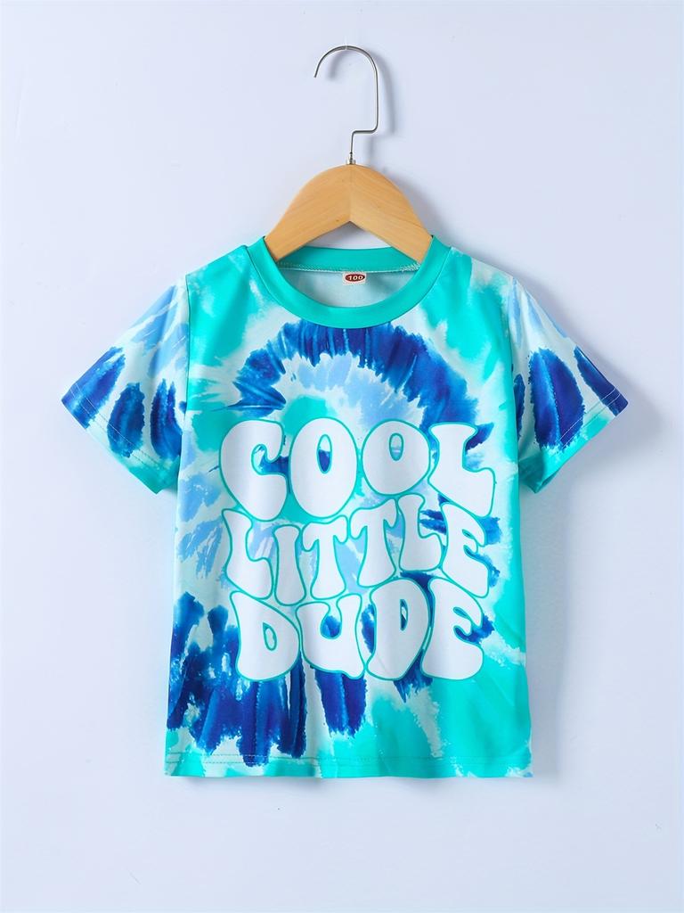 2026 Girl Summer Rainbow Tie Dye T-Shirt Short Sleeve Tee Top Crew Neck Clothes Child Girl Casual Outdoor Clothing Kids Tshirt