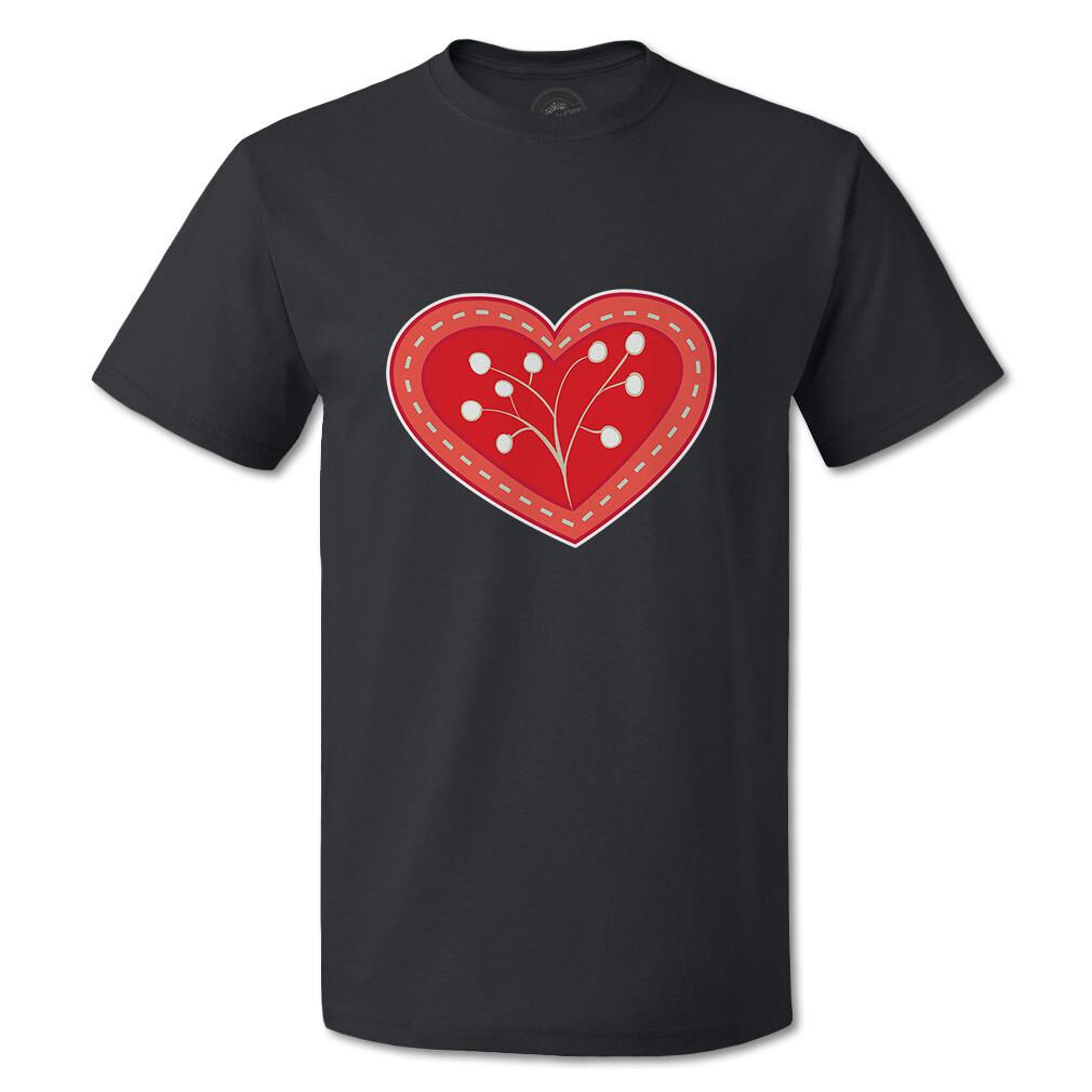 Funny Graphic T Shirts Red Heart Berries Holidays and Occasions Valentins Day M