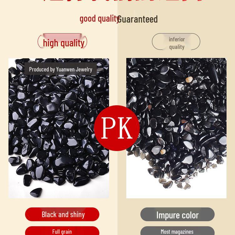 Black Obsidian Crushed Stone Ornament for Fish Tank Purification and Landscaping