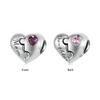 WOSTU 925 Silver Valentine Gift Openable Red Heart Charms Love Pendant mom Bead Fit Bracelet Necklace DIY Jewelry Gift