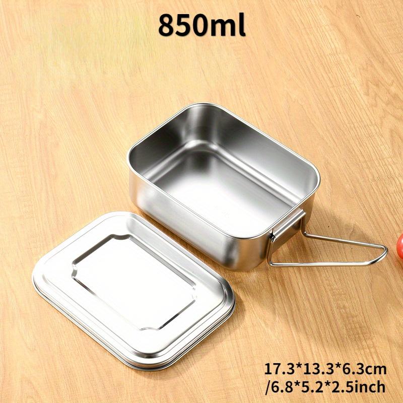 1PC Vintage Stainless Steel Lunch Box Break and Leak Proof Lunch Box Food Grade 304 Stainless Steel Steamed Lunch Box Work Student