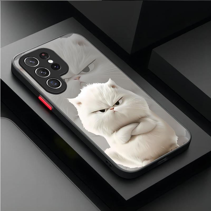 Lovely Black White Cat Matte Phone Case For iPhone 17 16 16e 15 14 13 12 Mini 11 Pro XS Max XR X SE 2022 8 7 Plus Cover