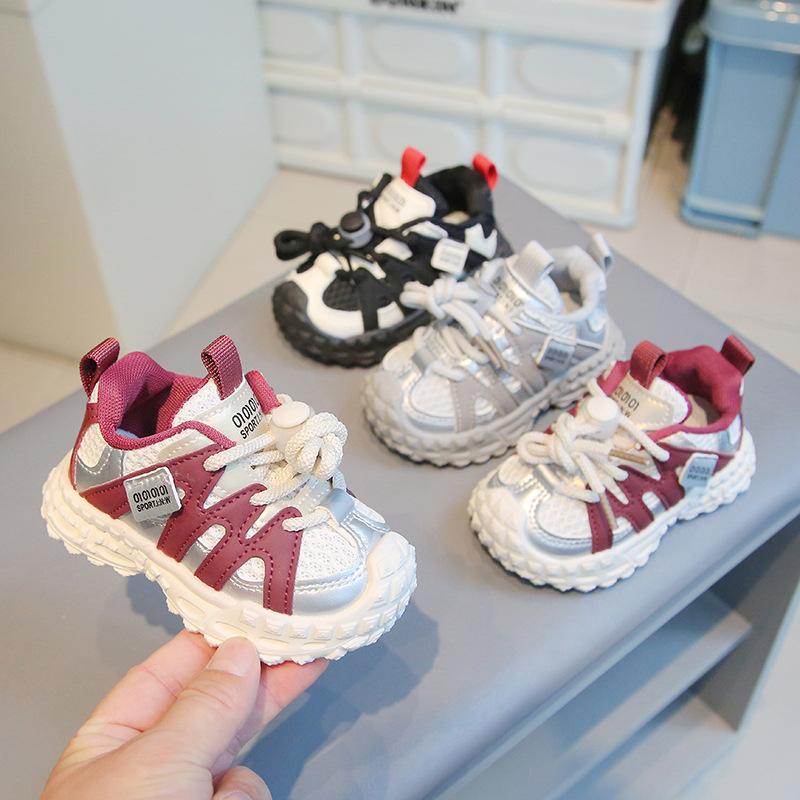 Baby Walking Shoes Non-slip Soft Sole Boys Girls Running Shoes Mesh Breathable 2025 New Fashion Kids Sneakers with Pull Rope