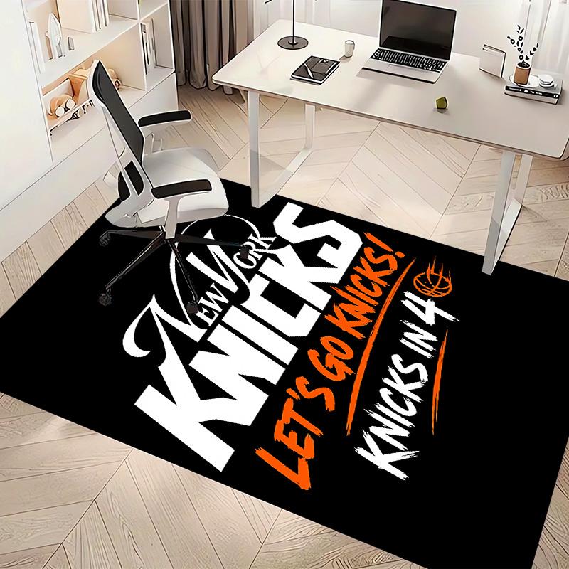 Knicks logo Print Area Rug - Soft, Washable Non-Slip Indoor Mat for Office Chairs, Living Room, Home Office Decorative Rug