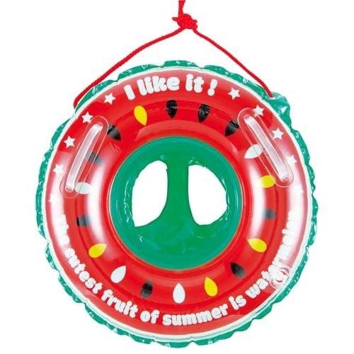 Livlight Tokyo Rosoku Inflatable Swim Ring 100cm Clear Rainbow Hibiscus ST Mark Approved Float