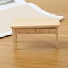 Miniature Reading Room Furniture Set with Table and Chair Unpainted Design for 1/12 Scale Dollhouses Display Decoration