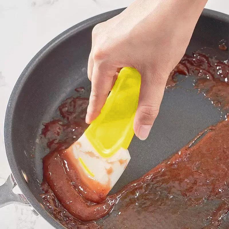 Cleaning Spatula Kitchen Soft Blade Scraper Brush Dirty Pan Pot Dishes Cleaner Tools Oil pollution scraper Cooking Baking Tool