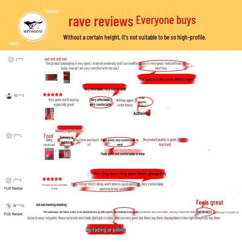 SEPTWOLVES Men's Lucky Red Viscose Boxer Briefs - 4 Pack