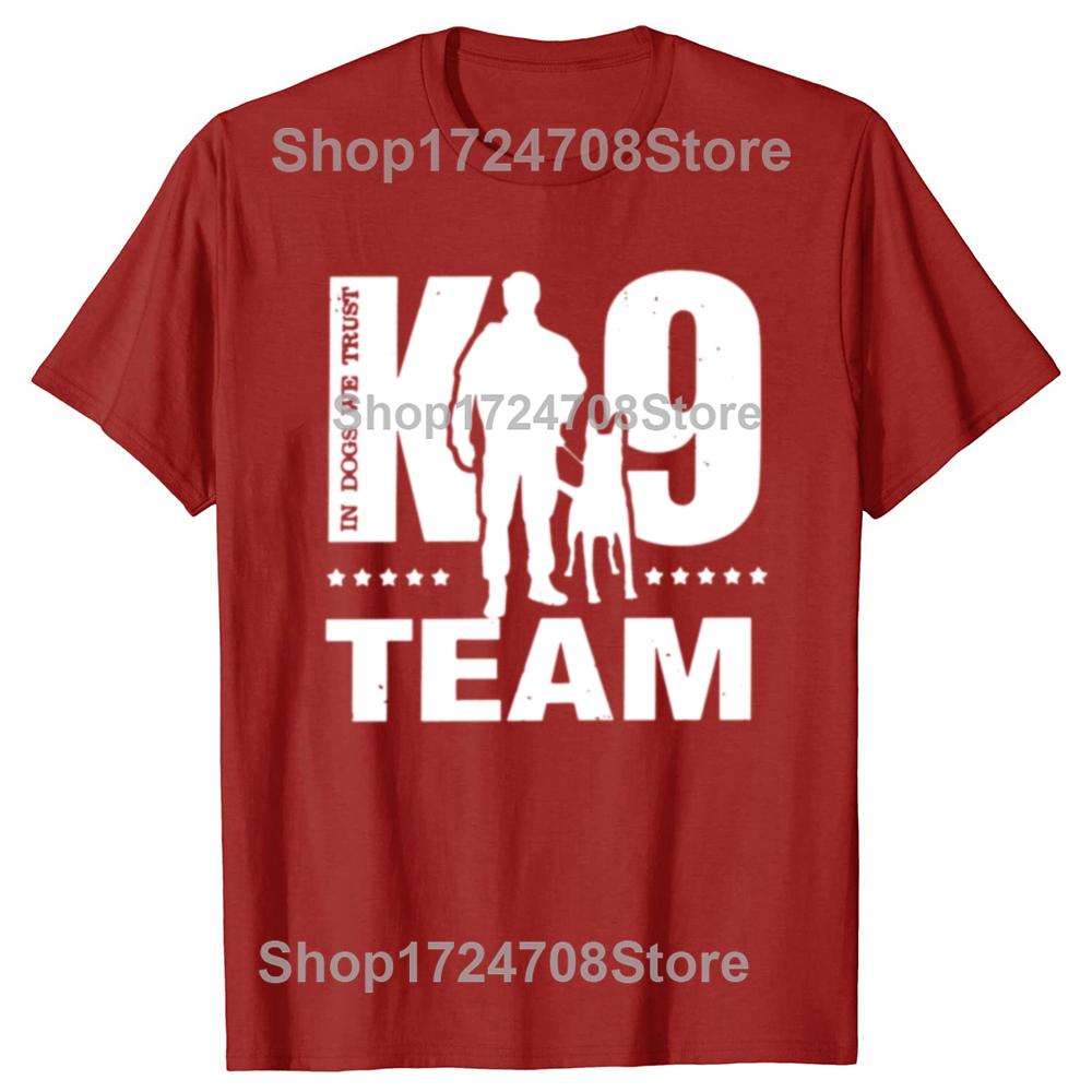 Смешные Футболки K9 Team K9 Unit Малинуа Графические Хлопок Уличная Одежда Короткий Рукав Подарки на День Рождения Летние Бельгийская Собака Футболка Мужские S