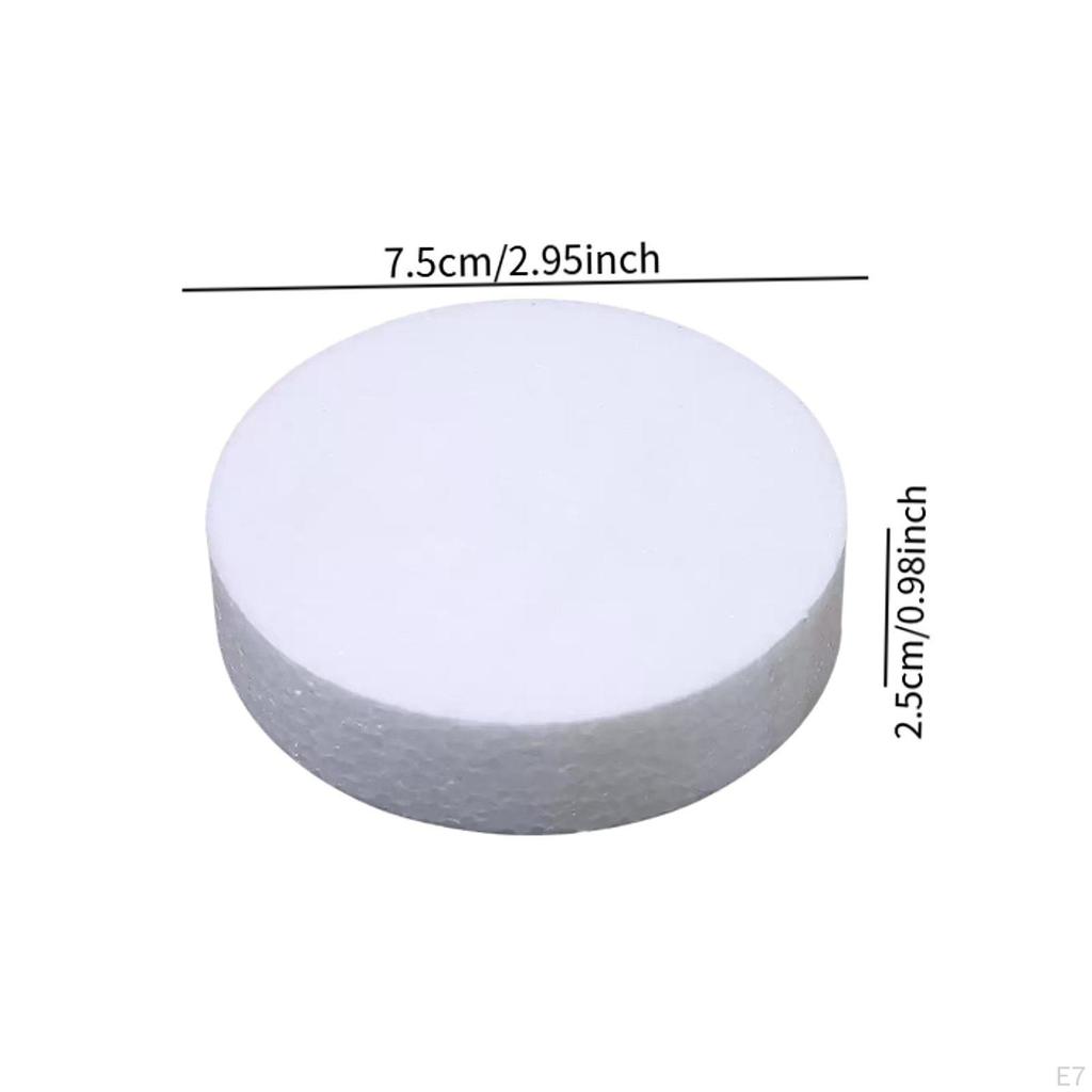 10 Pieces Foam Cylinders ,White ,Painting Supplies, Carving Craft Material Circles for Crafts