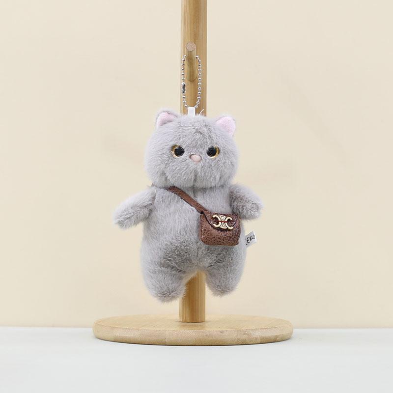 

Мягкий плюшевый мишка и кошка, брелок, аксессуары разных цветов, очаровательные Gray Cat