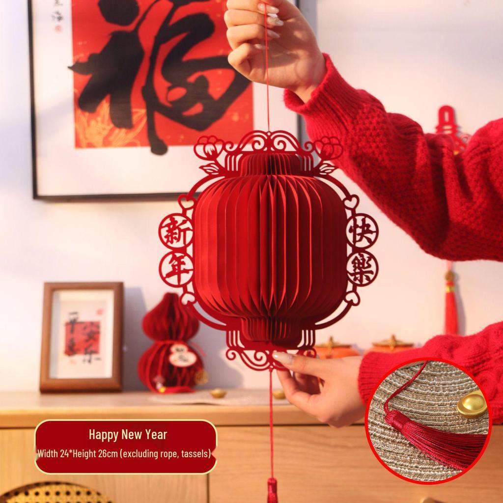 2026 Year of the Horse 3D Honeycomb Chinese Lantern Spring Festival Hanging Ornament.