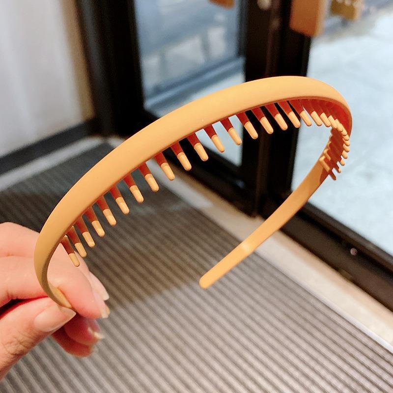 

Simple Colorful Matte Toothed Hairbands Broken Hair Finishing Headband Outdoor Daily Wear Hair Hoop Fashion Hair Accessories 12.5x15x2.5cm жёлтый