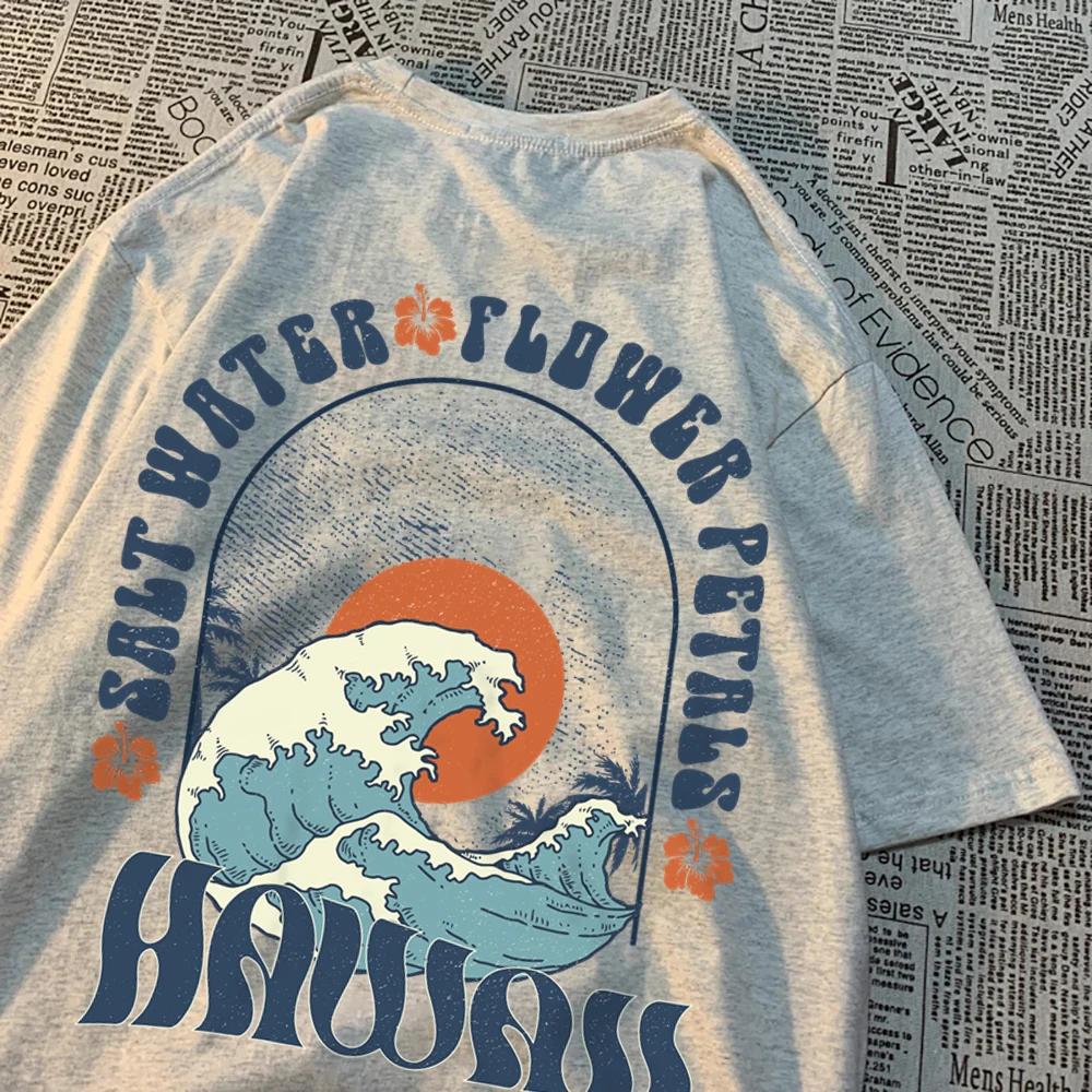 Beautiful Salt Water Petals Patterns T-Shirts Men Casual Tee Clothes Clothes Comfortable Sweat Summer Tops Vintage Loose Tshirt