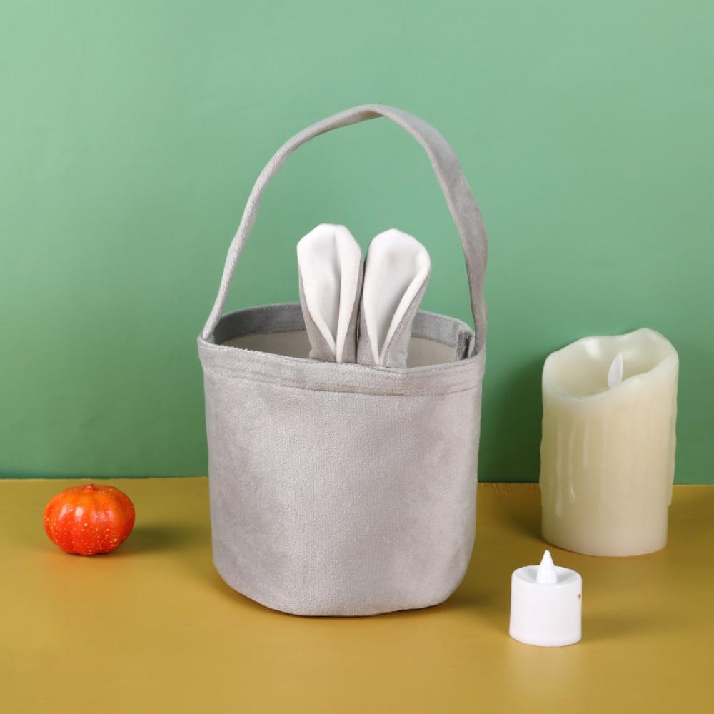 Easter Storage Basket Colorful Easter Egg Handbag New Bunny Ears Candy Handbag  Gift Giving