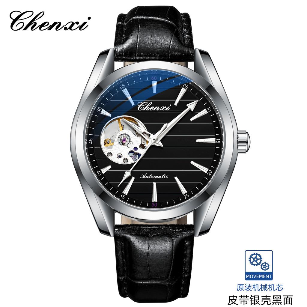 Chenxi Montre Mécanique Automatique Creuse pour Homme Bracelet en Acier Montre Mécanique Mode