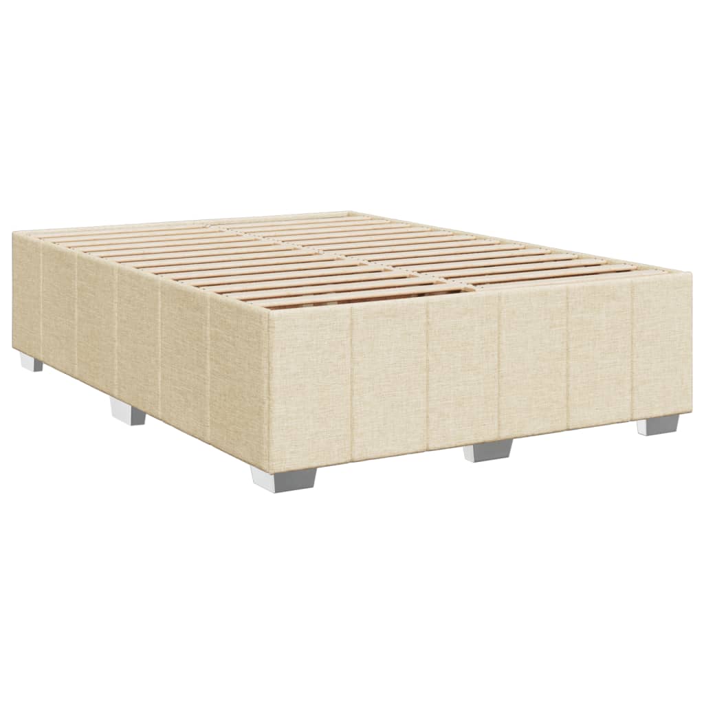 Bed Frame without Mattress Cream 140 x 200 cm Fabric