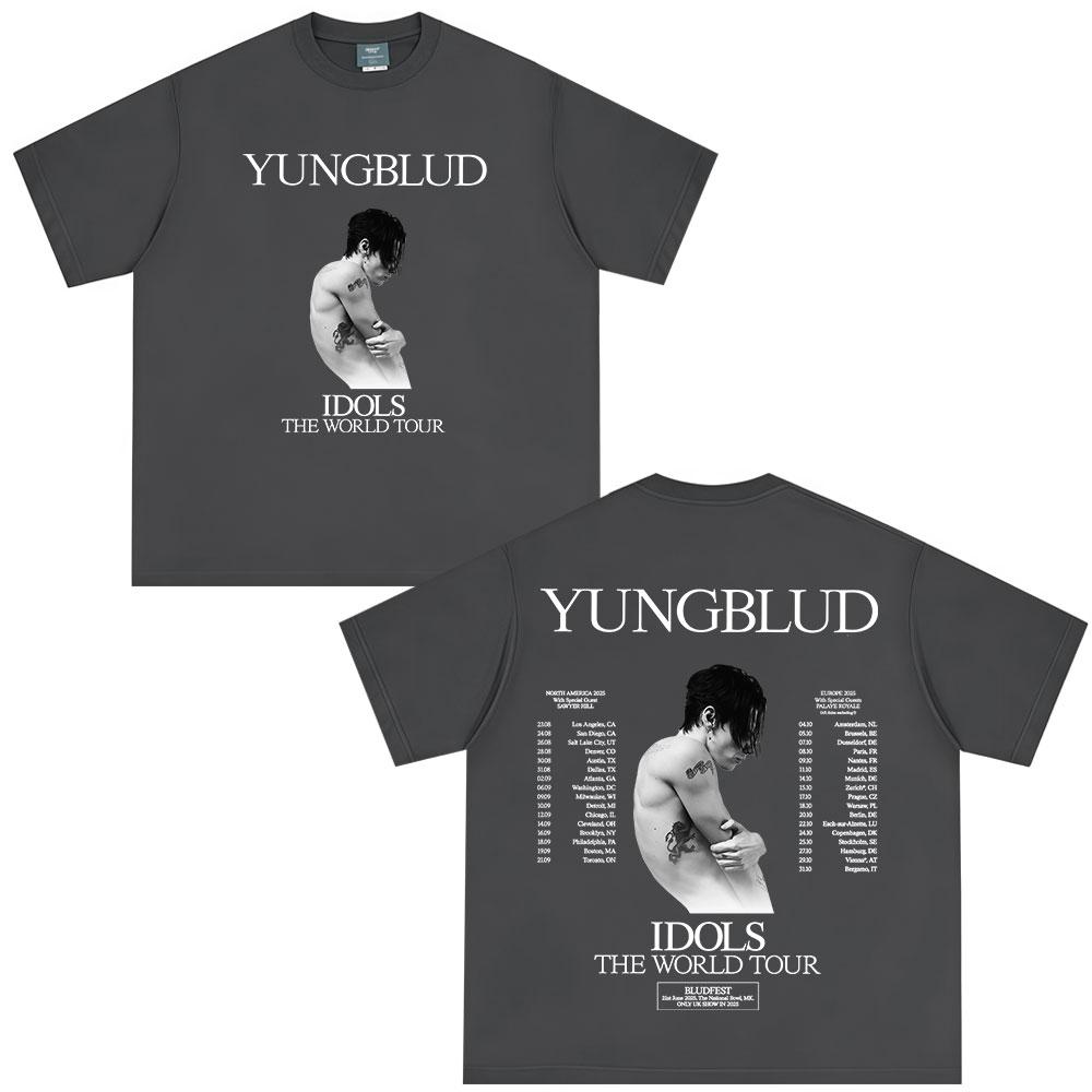 Yungblud IDOLS The World Tour 2025 T Shirts Fans Gift Unisexs Women Hip Hop Short Sleeve Tshirts Oversized Casual Cotton Tshirt