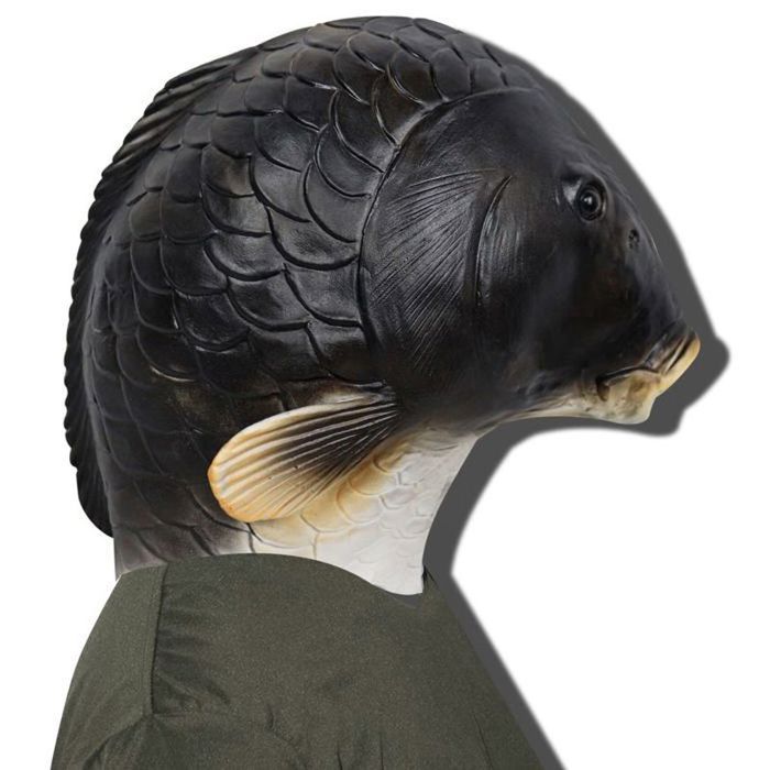 Masque de poisson d'Halloween Costume Animal Tête de poisson réaliste Couvre-chef en latex Accessoires de cosplay amusants