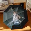 1pc Ayliva's Album Cover Umbrella Portable Folding Umbrella Iron Frame Hole Bone Structure Outdoor Home Umbrella