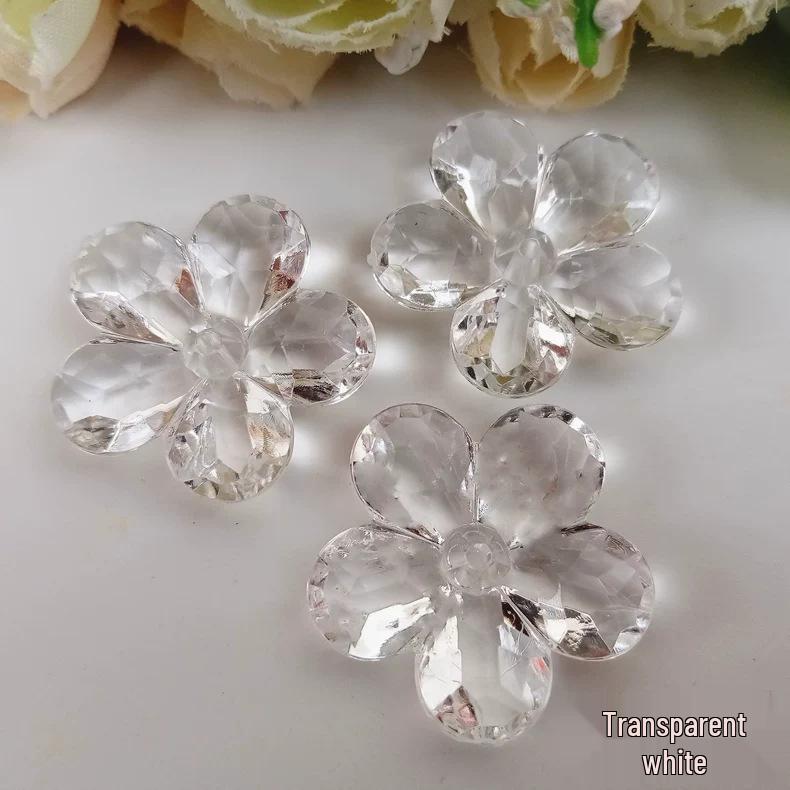 28MM Transparent Acrylic Plum Blossom Beads for DIY Jewelry, Shoe, and Lantern Decorations