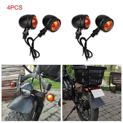 Směrovky na motorku Pro Cafe Racer Motocyklové směrovky Univerzální 12V Retro Kovové Jednovodičové Motocyklové směrové světlo