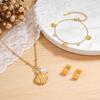 Shell Zirconia Bracelet for Women Waterproof Non-Tarnish Stainless Steel Adjustable Summer Beach Fashion Jewelry
