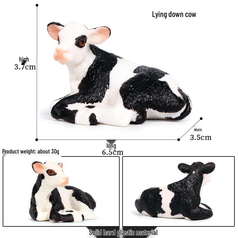 Children's Cognitive Animal Model Toy: Yellow Cow, Buffalo, Rhinoceros, Zebu, Bison, Bull Figurine.