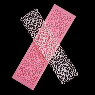 Spetspräglad Matta Silikon Fondant Tårtdekoration Choklad Sugarcraft Formar Bakverktyg ARI