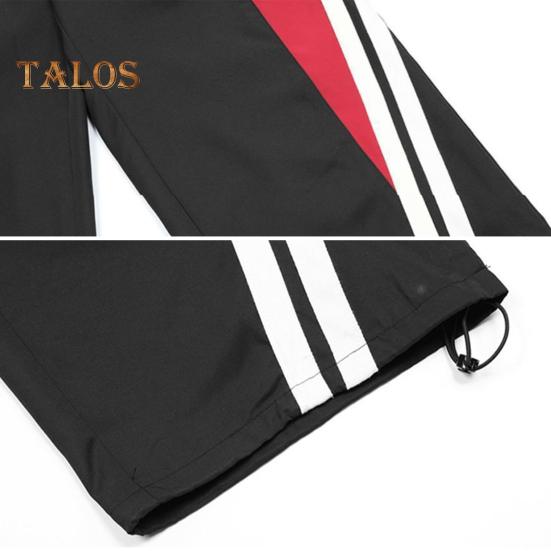 Women Pants Elastic High Waist Adjustable Drawstring Wide-Leg Vertical Stripe Stitching Pants Retro Street Style Sport Trousers