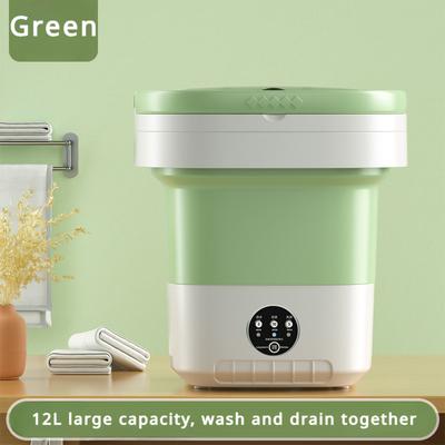 12L Portable Washing Mini Foldable Sock Underwear Panties Compact Retractable Household Washing Machine Spinning Dry Hand Washing Machine for Home Use