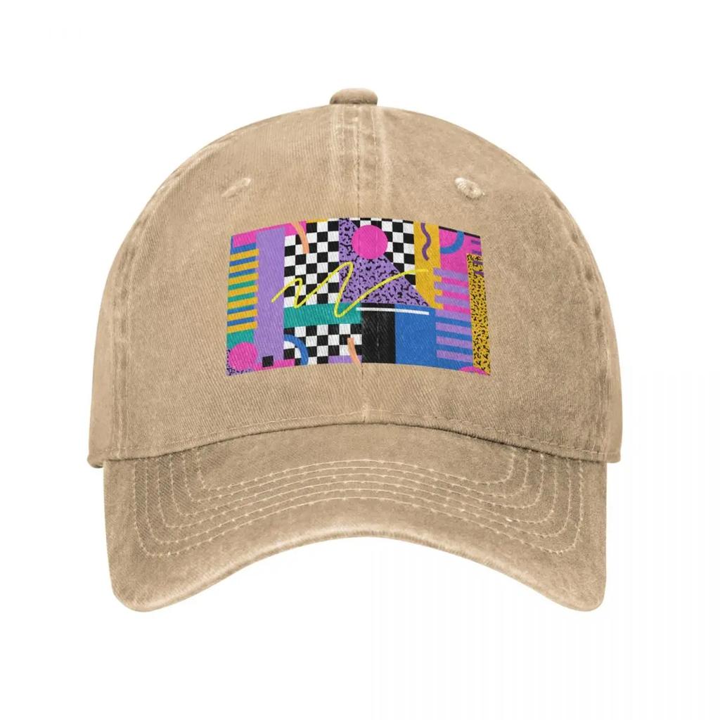 Memphis Pattern   Retro S  S Baseball Cap Horse Hat Unique Hats Rugby Hat Unisex Luxury For Women Unisexs