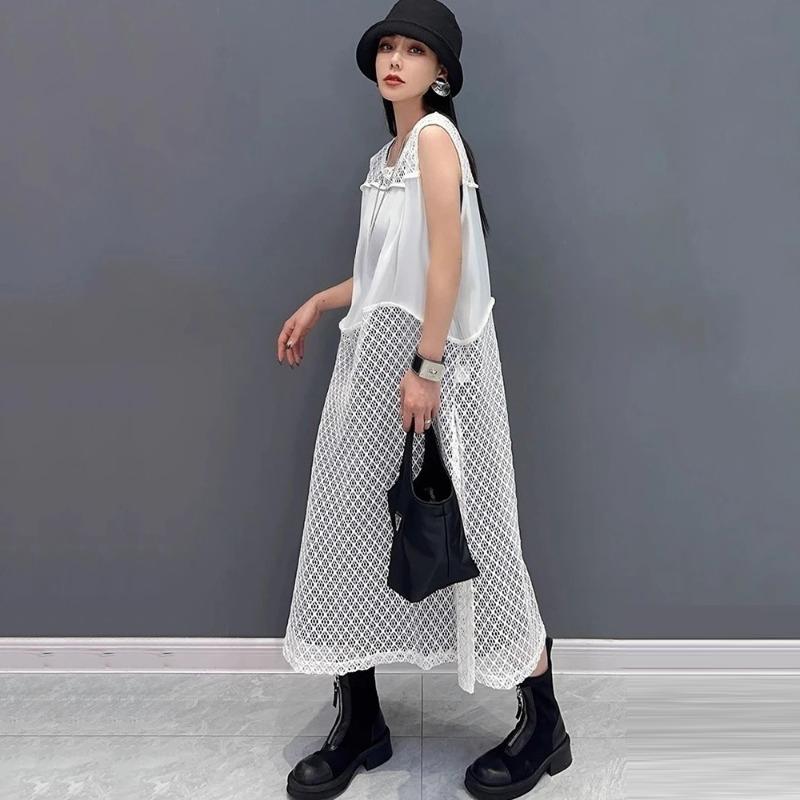 XITAO Hollow Out Patchwork Sleeveless Dress ZMY1244